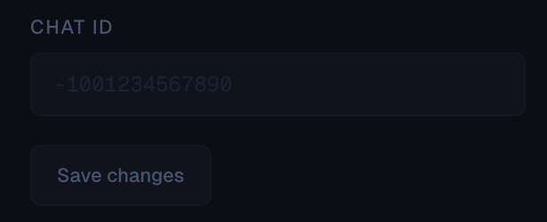 Paste chat ID in ChainQuant